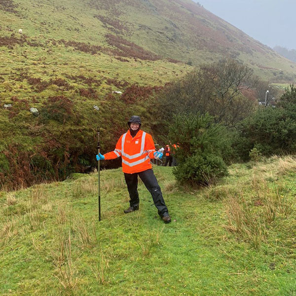Charlotte Bryan undertakes sampling at Manorafon intake South West site. 