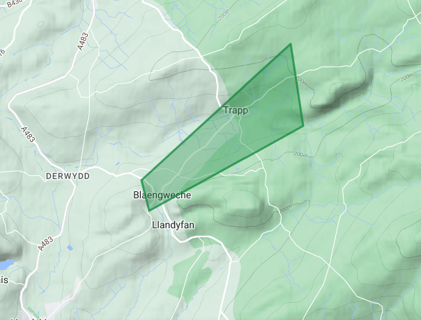In your area Trap and Llandyfan map